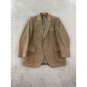 Vintage Sedgefield Sport Coat 44 L Taupe Polyester Retro Western Designer 80s